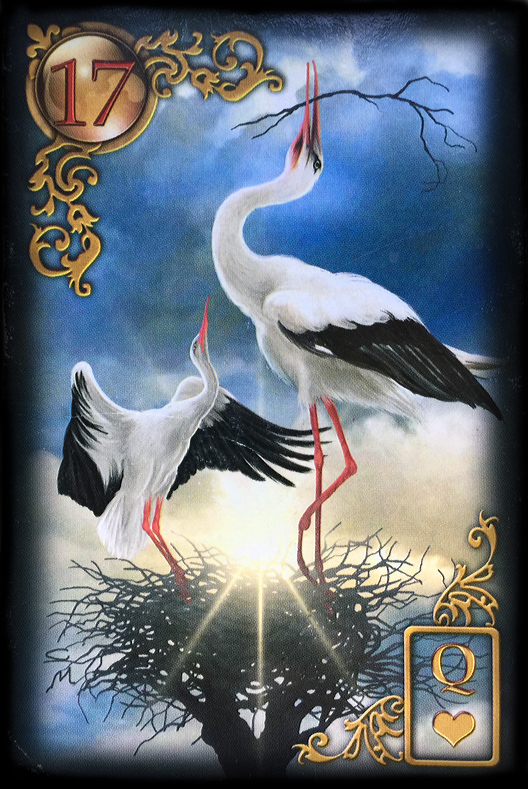Lenormand Tageskarte ziehen Störche