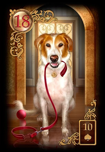 Bedeutung der Lenormand Tageskarte Hund bei Liebe Partnerschaft, Beruf, Finanzen und Gesundheit